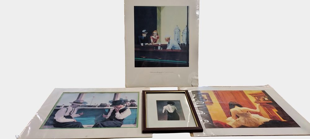 Lot 479: A Collection of Edward Hopper and Jack Vettriano Offset Lithographic Prints