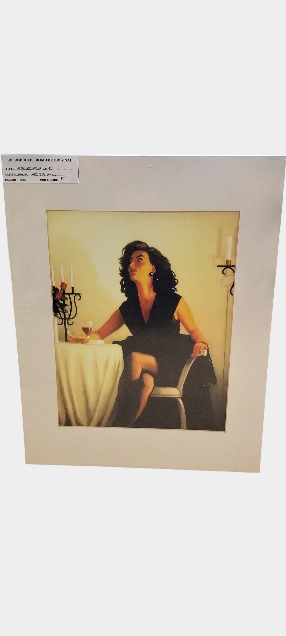 Lot 480: Jack Vettriano Table for One Reproduction Print