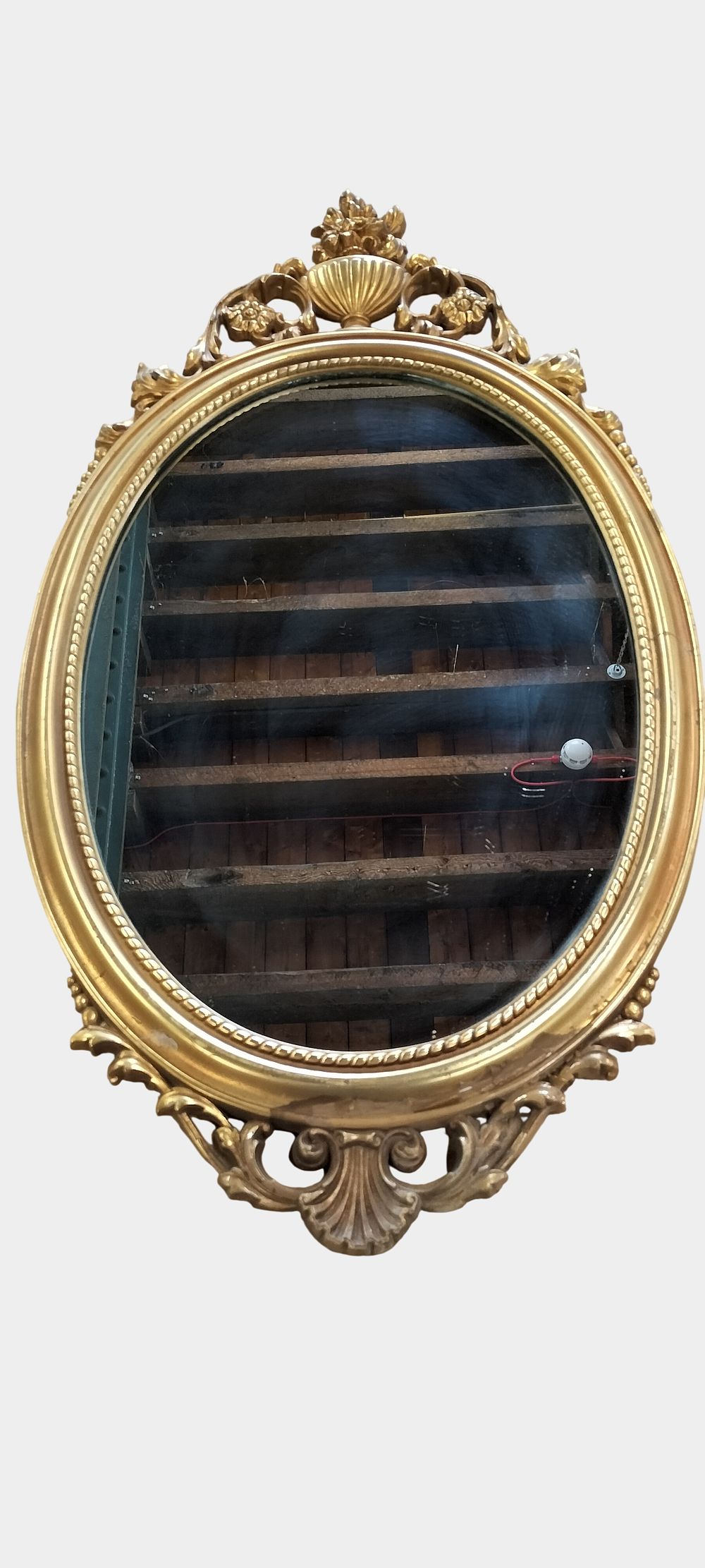 Lot 484: Late 19th or Early 20th Century Neo-classical Oval Wall Mirror in Plastic Surround
