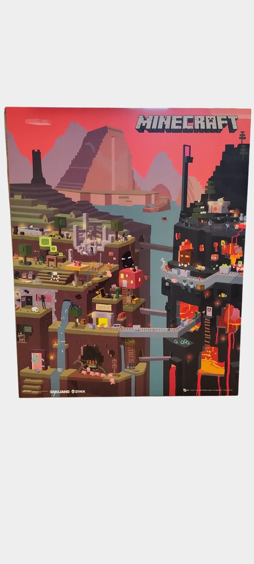 Lot 489: Minecraft Cube Official Licensed Wooden Mounted Poster by GB eye