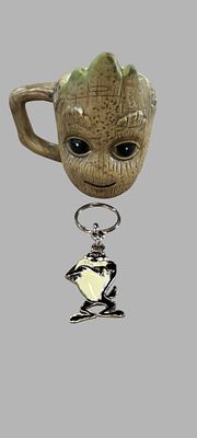 Two Licensed Character Collectibles including a Half Moon Bay Groot Mug and a Tasmanian Devil 