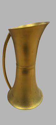 Mid-Century Modern Brass Hourglass Pitcher