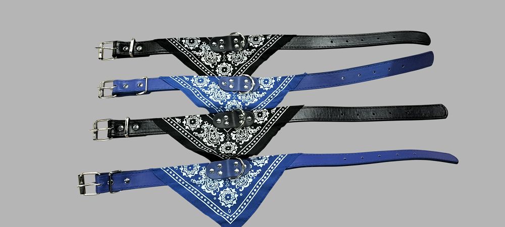 Lot 216: A Set of Paisley Pattern Pet Bandana Collars