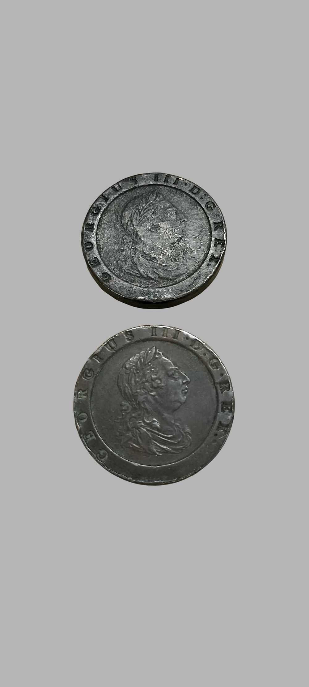 Lot 229: A Pair of UK George III Copper Cartwheel Coins, 1797