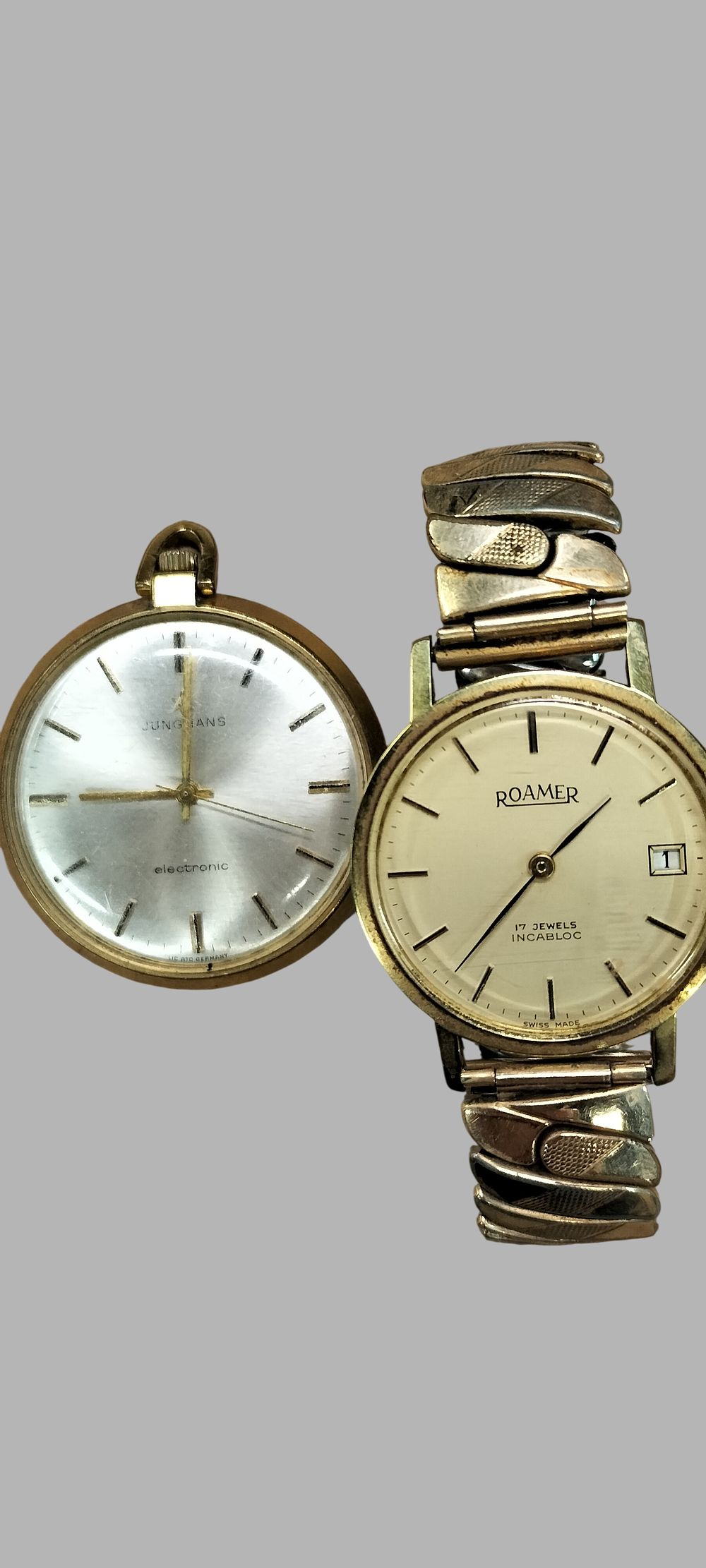 Lot 234: Two Vintage Watches including a Junghans Electronic Pendant Watch and a Roamer Manual Wind Wristwatch