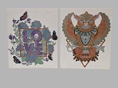 A Pair of Contemporary Decorative Graphic Canvases