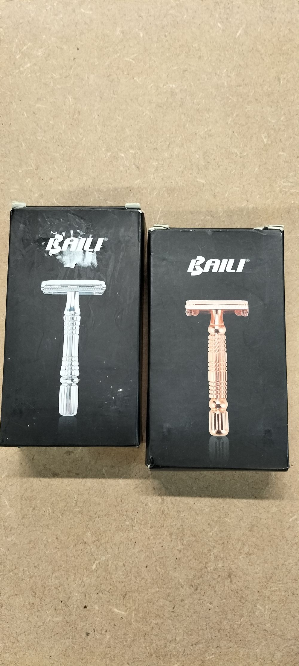 Lot 245: A Pair of Baili Zinc Alloy Safety Razors including BD176B and BD17/C Models