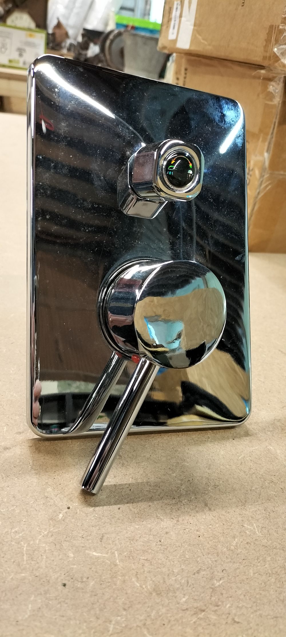 Lot 248: Polished Chrome Concealed Three-Way Shower Mixer and Diverter Valve Assembly