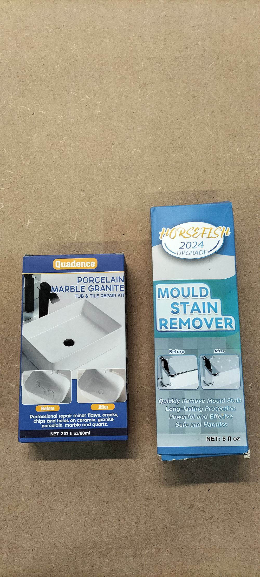 Lot 252: Two Household Surface Repair and Maintenance Kits including Quadence Tub Repair and Horsefish Mould Remover