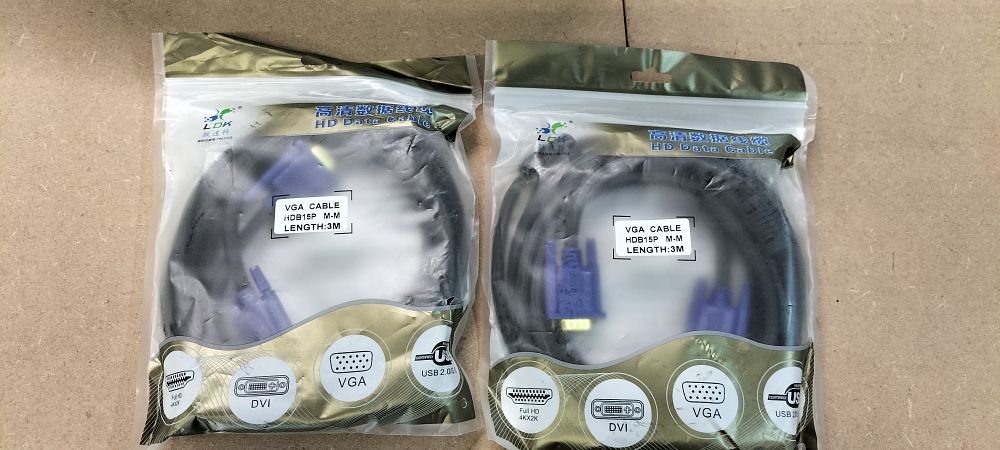 Lot 257: A Pair of LDK VGA HDB15 Male-to-Male Monitor Cables