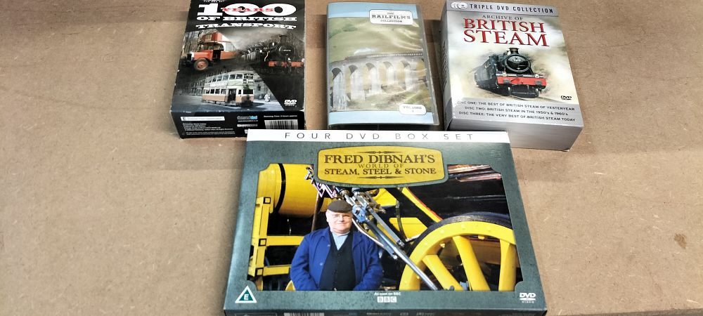 Lot 290: A Collection of British Industrial and Transport History DVD Box Sets Including Fred Dibnah