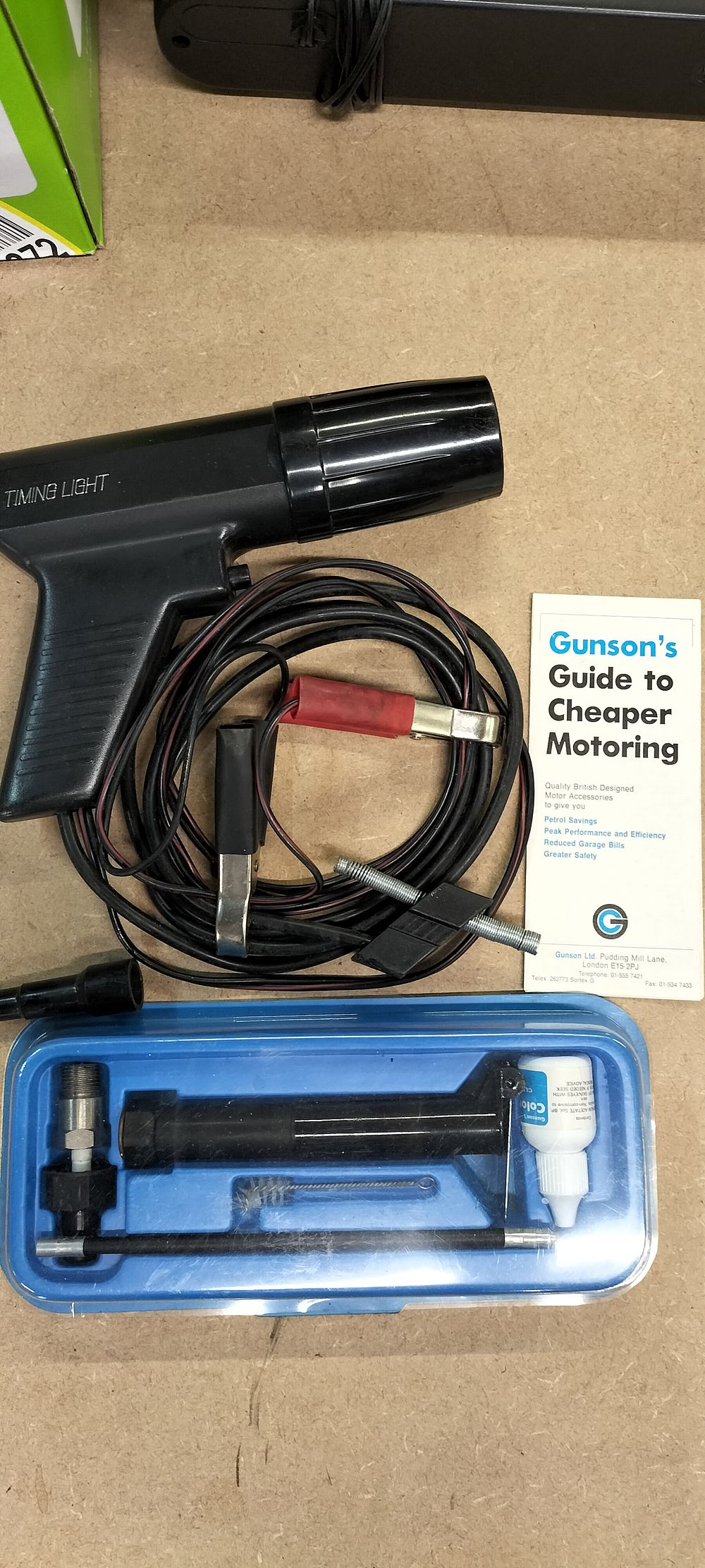 Lot 292: Two Vintage Gunson's Automotive Diagnostic Tools Including Timing Light and Colortune Kit