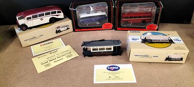 A Collection of Corgi Classics and Exclusive First Editions Model Buses and Trams