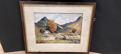 D.W. (20th Century), Grange in Borrowdale, Lake District, Watercolour, 1962