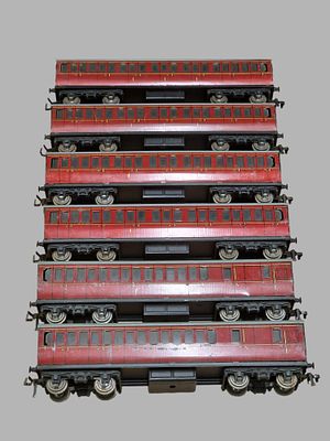 A Set of Seven Hornby O Gauge LMS Passenger Coaches