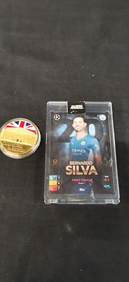 A Topps Total Football Bernardo Silva First Edition Trading Card and a British Museum 