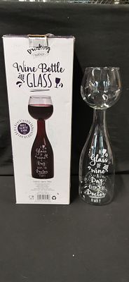A Drinking Partners Novelty Wine Bottle Glass