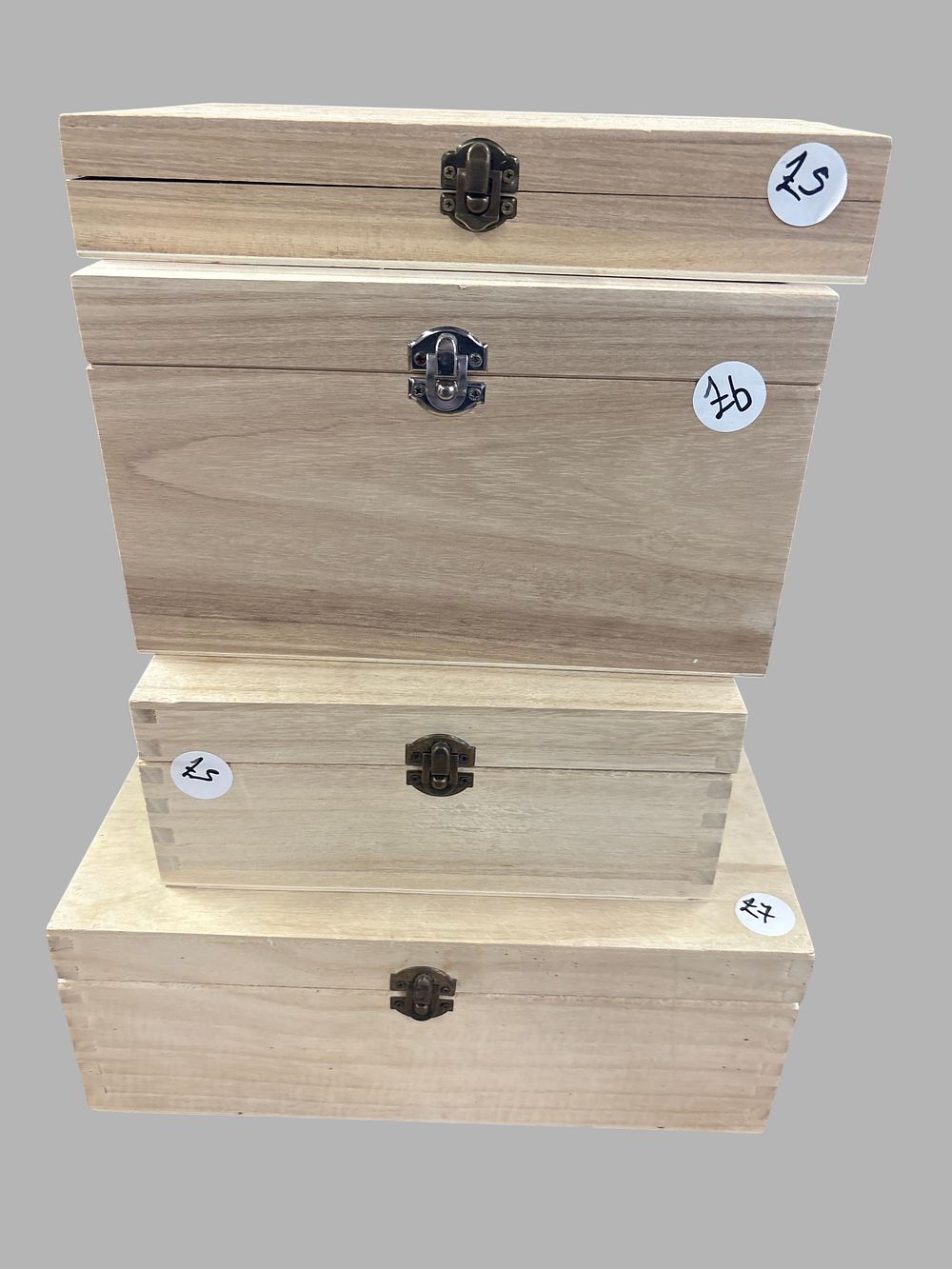 Lot 154: A Collection of Unfinished Wooden Storage and Craft Boxes
