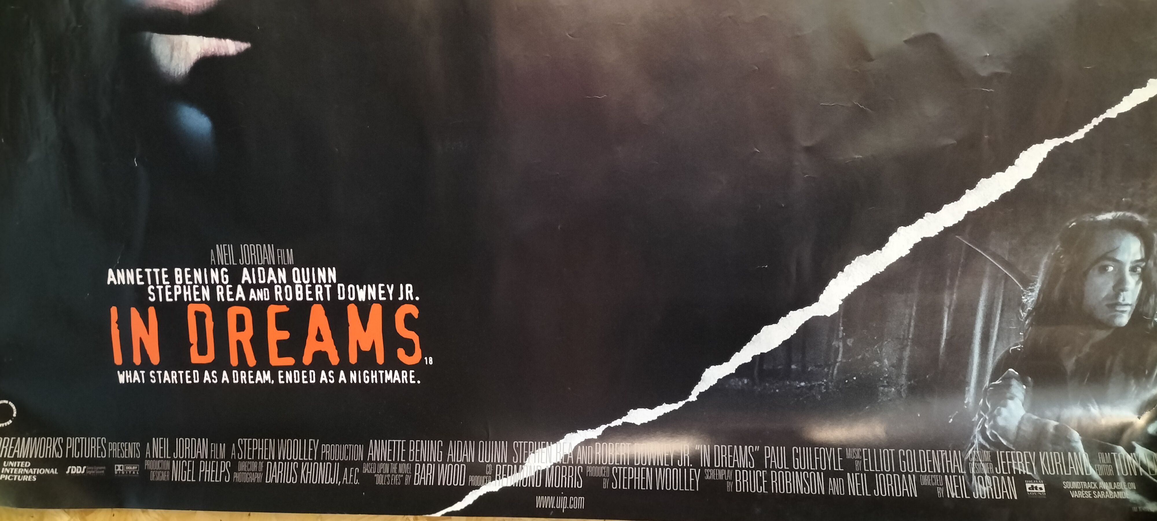 Original UK Quad Movie Poster for In Dreams (1999) Starring Robert Downey Jr.