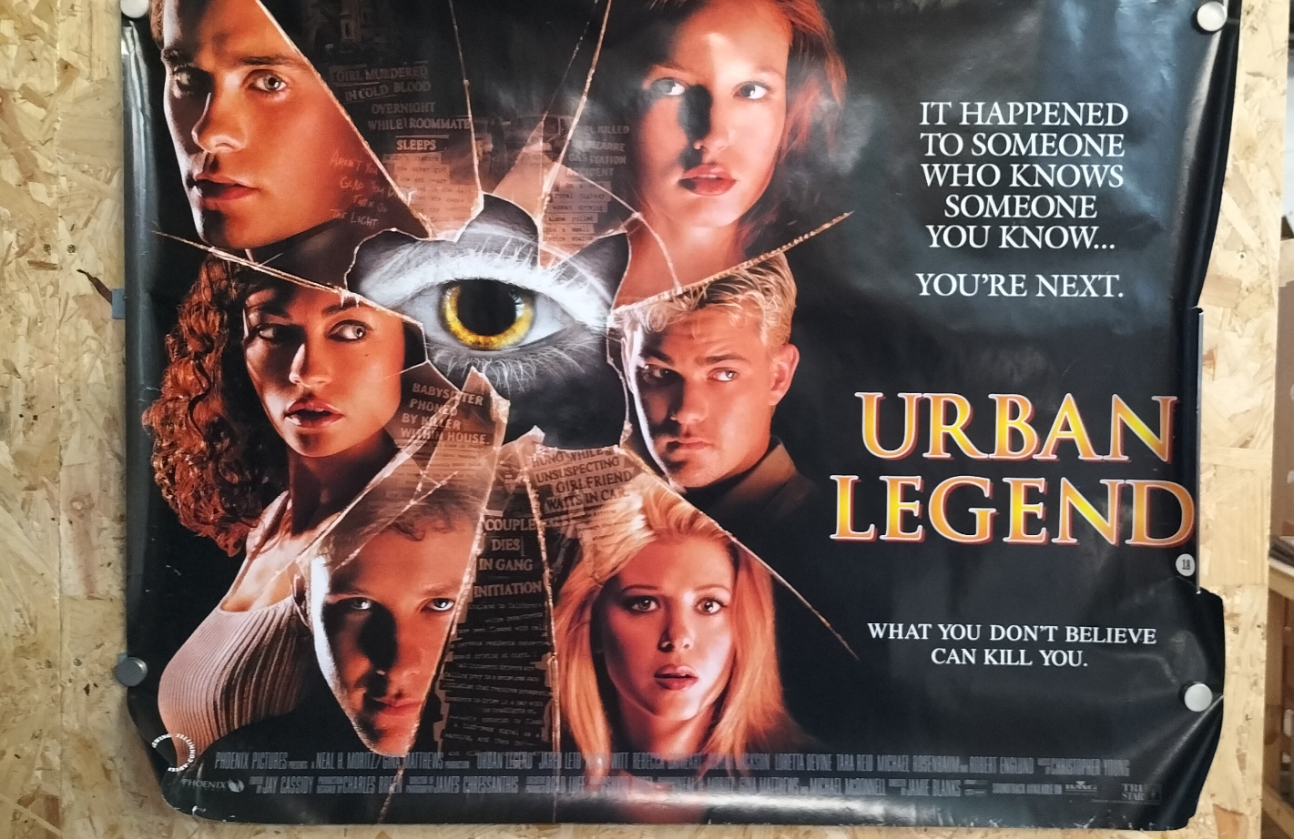Original 1998 UK Theatrical Movie Poster for Urban Legend