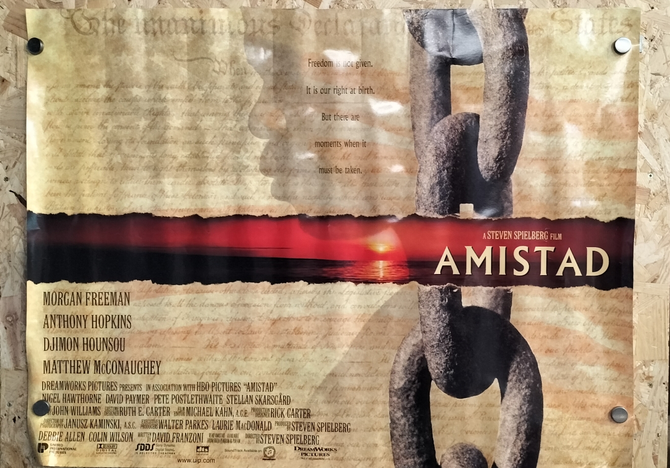 Original international theatrical quad poster for the 1997 film Amistad