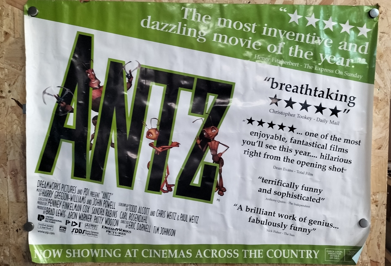 Antz Original 1998 UK Cinema Review Quad Poster