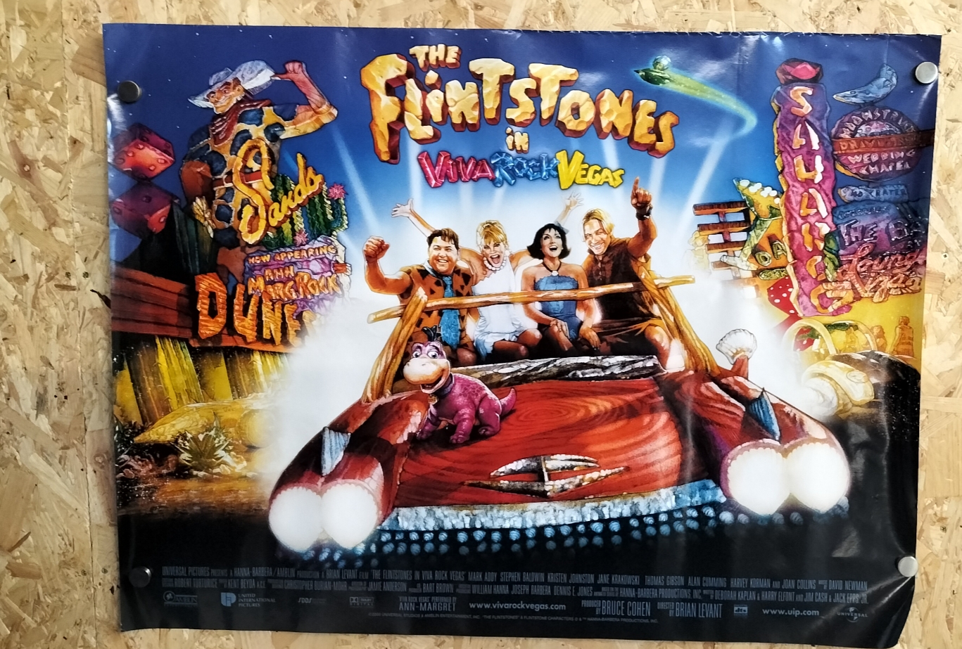 Original UK Quad Movie Poster for The Flintstones in Viva Rock Vegas 2000