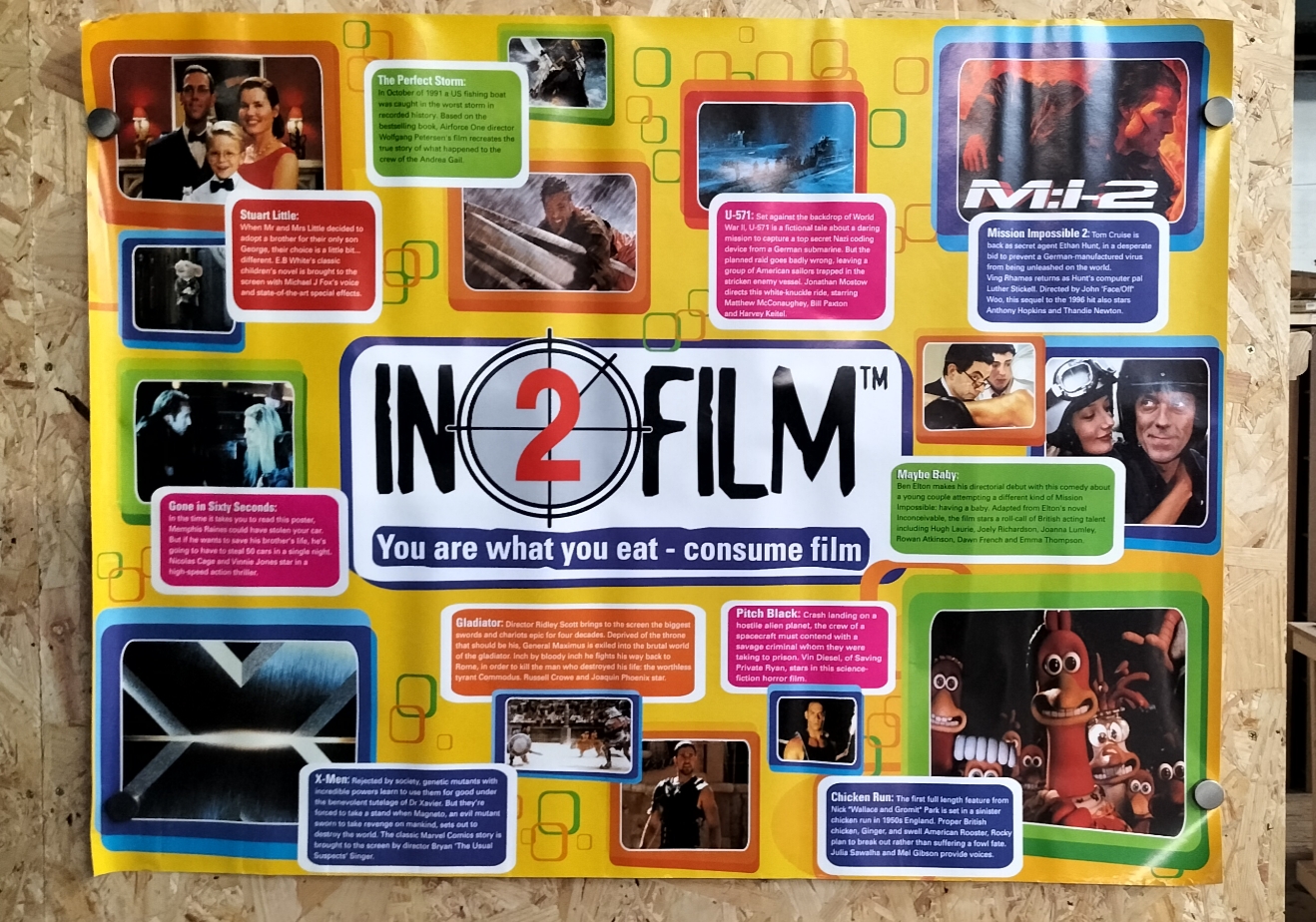 IN 2 FILM Promotional UK Quad Cinema Poster Featuring Multiple Year 2000 Releases