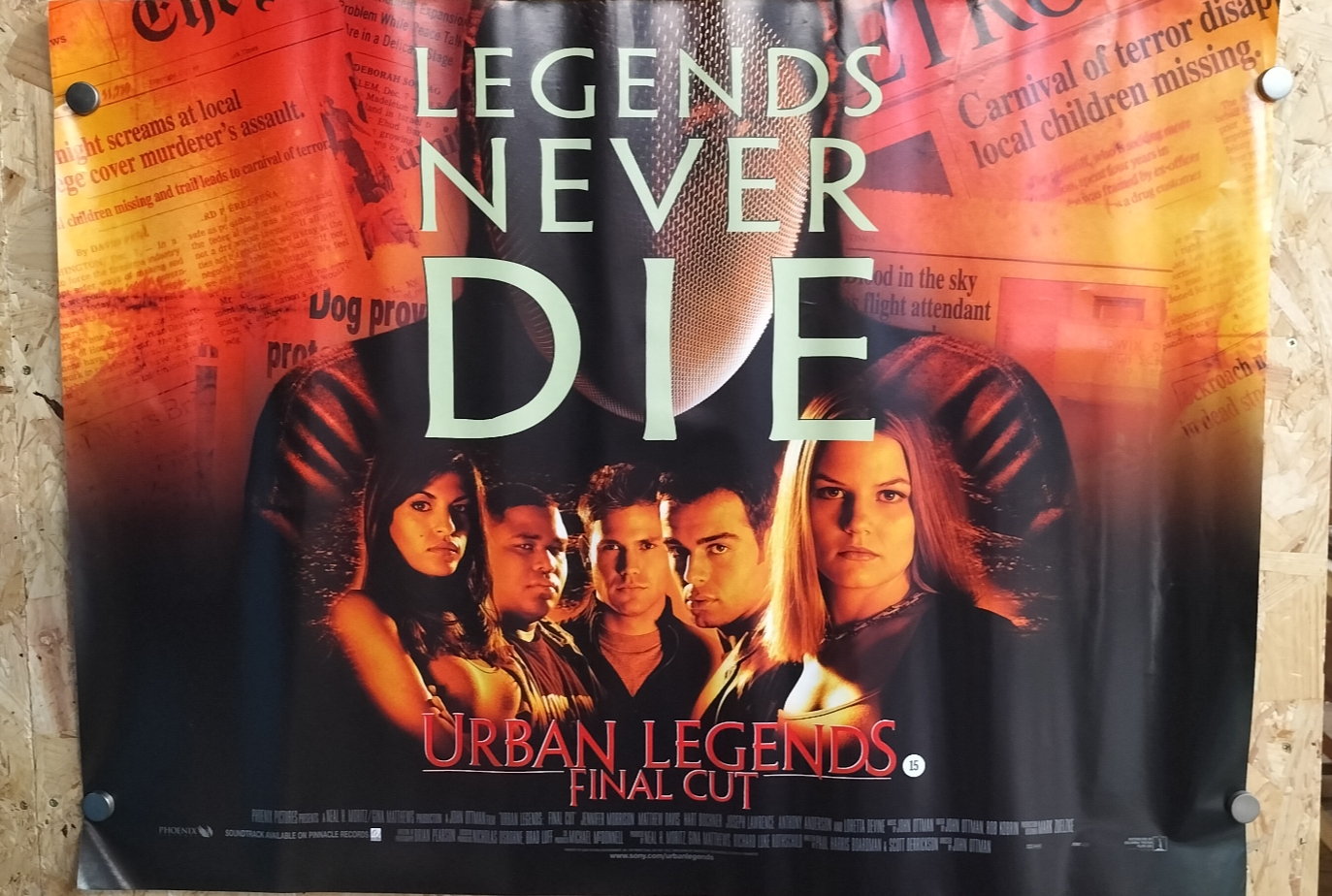 Original UK Theatrical Movie Poster for Urban Legends Final Cut 2000