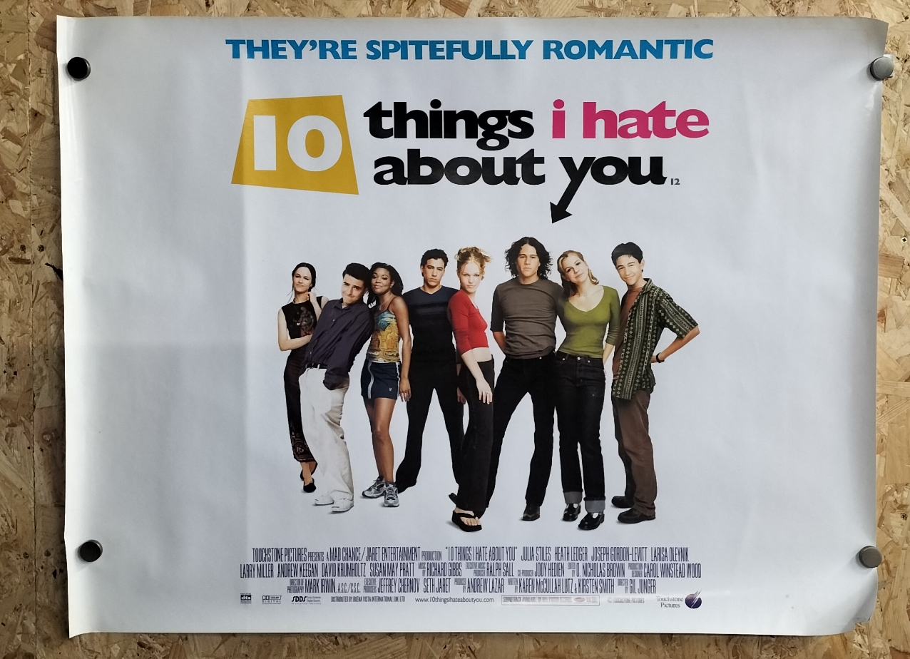 Original UK Theatrical Movie Poster for 10 Things I Hate About You 1999