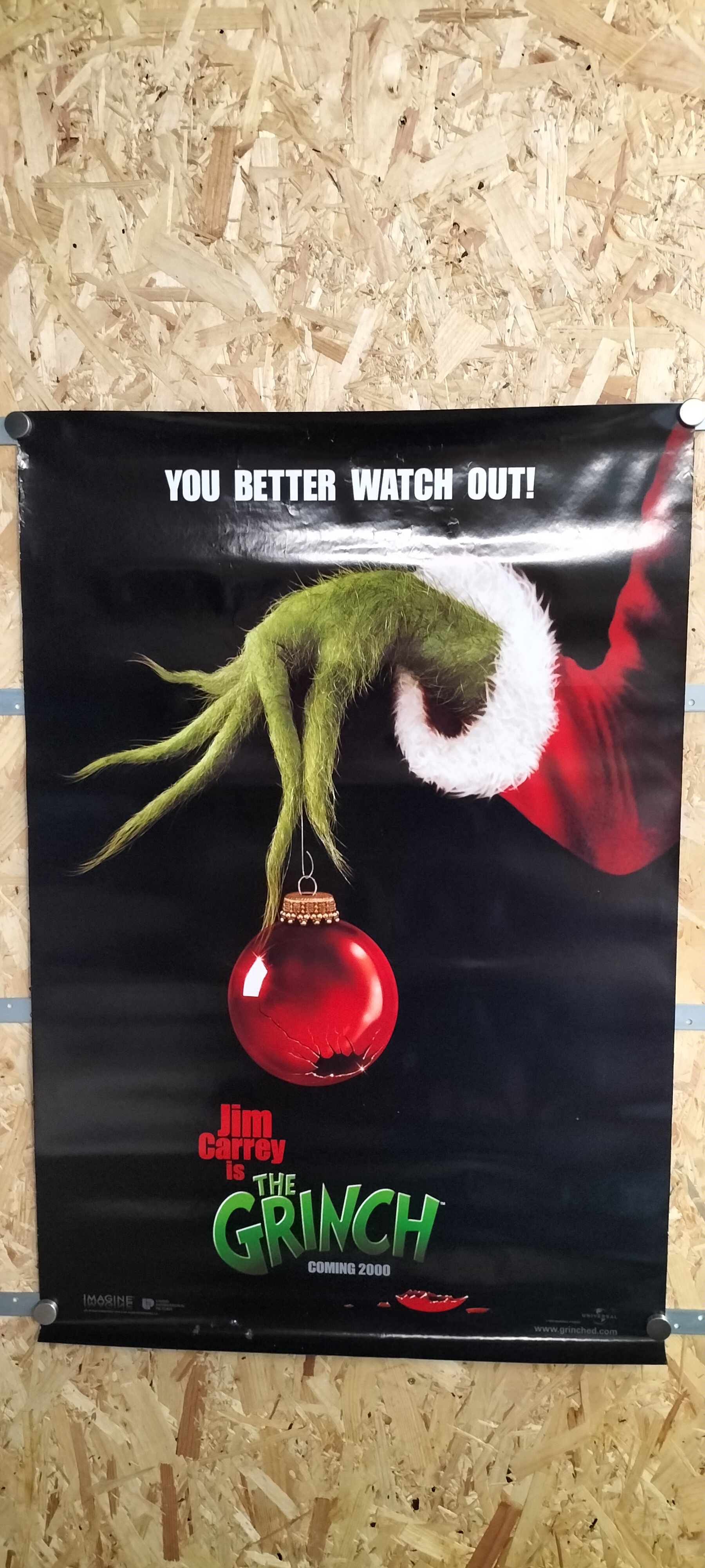 An Original Universal Studios International Teaser Movie Poster for Jim Carrey is The Grinch, 2000
