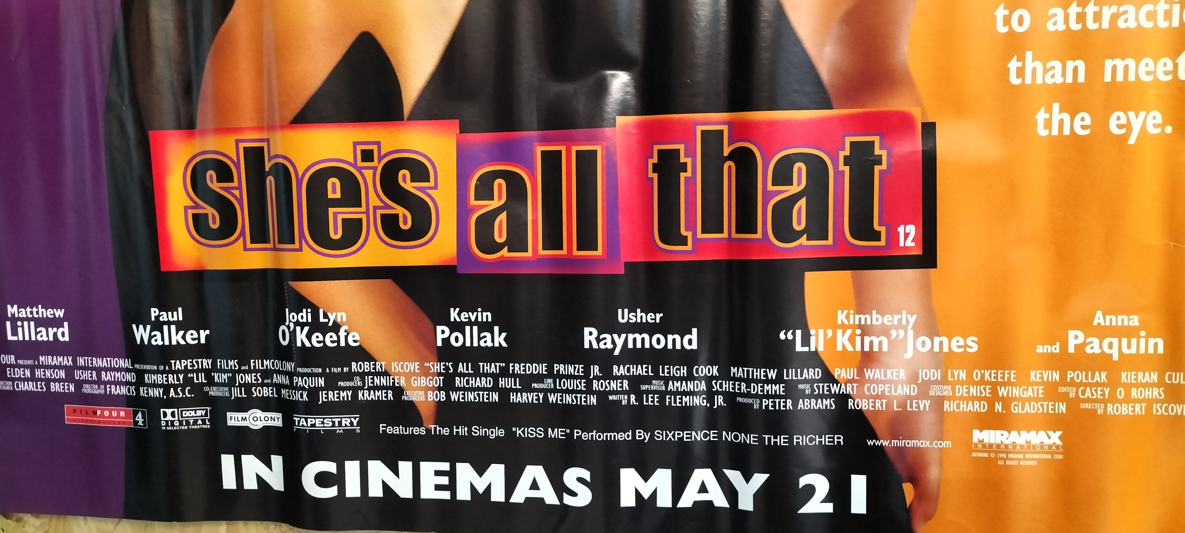 She's All That 1999 Original UK Quad Theatrical Movie Poster