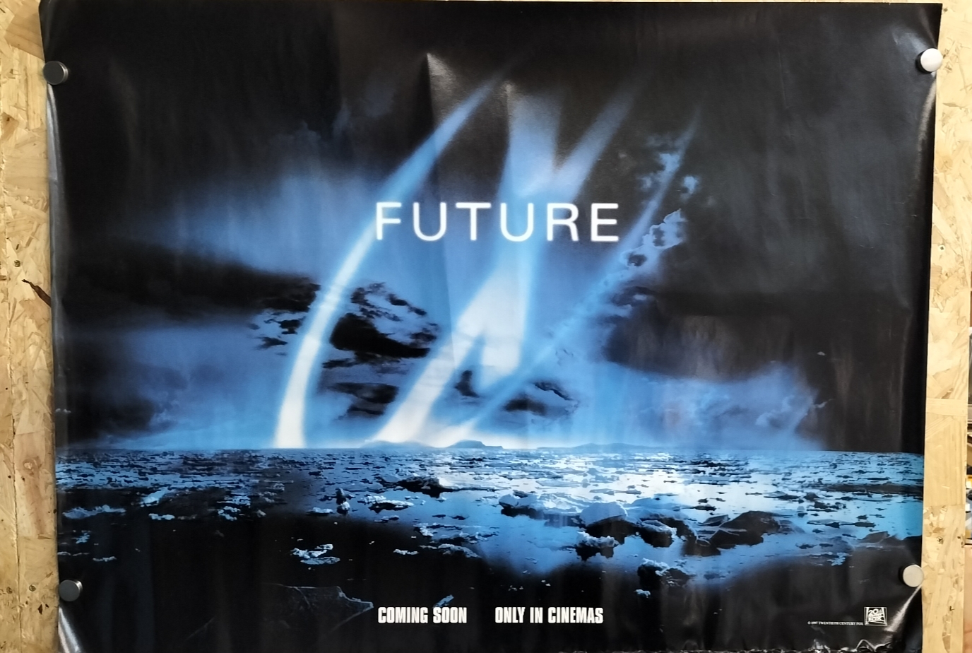 Original UK advance teaser quad cinema poster for The X-Files: Fight the Future