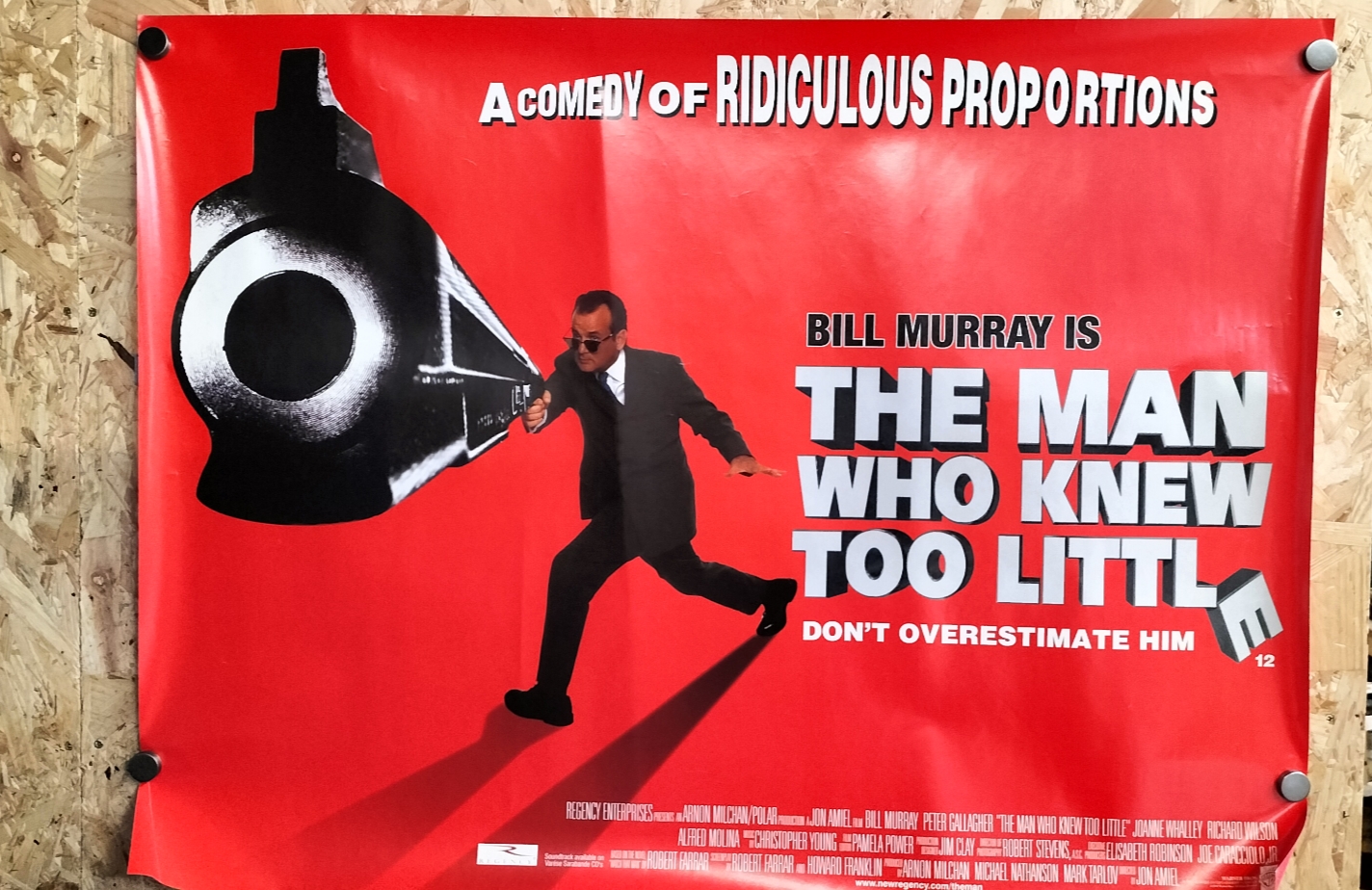 A Quad Poster for the Film The Man Who Knew Too Little Starring Bill Murray