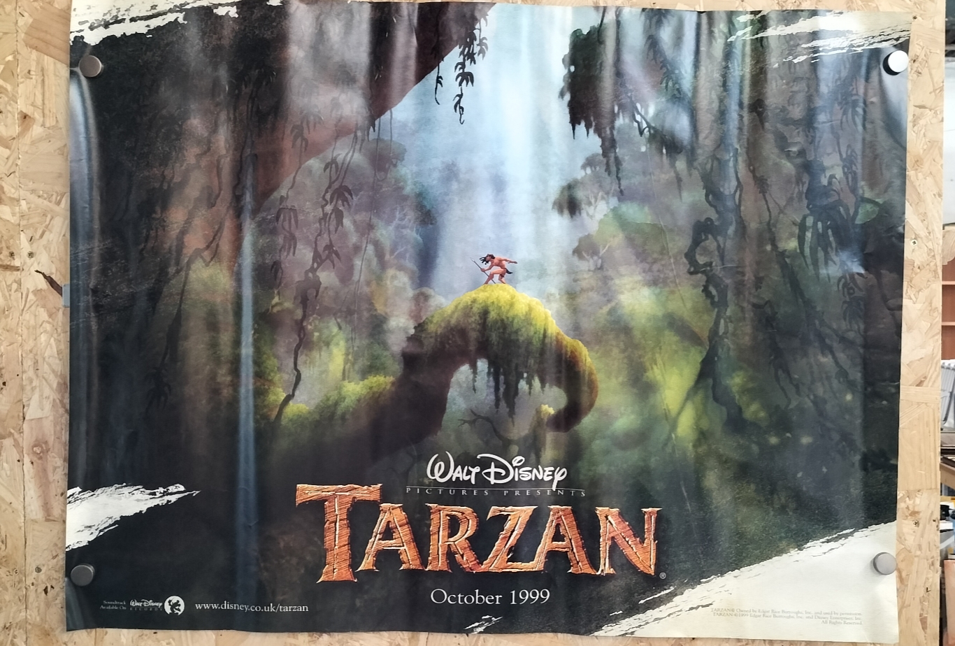 An Original Walt Disney Pictures Tarzan October 1999 UK Theatrical Teaser Poster