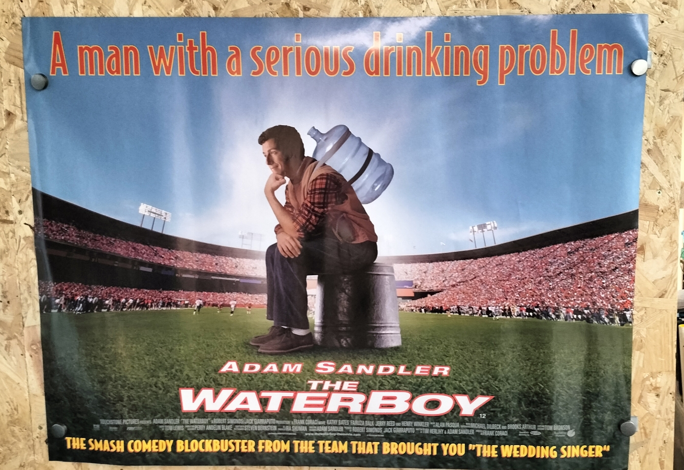 An Original Touchstone Pictures Printed Paper The Waterboy UK Quad Cinema Poster