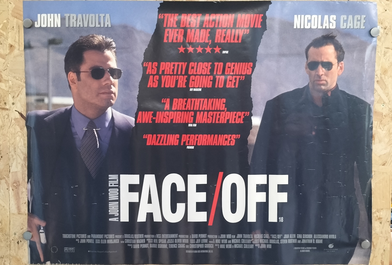 A Single Original Face/Off (1997) Paper UK Quad Movie Poster