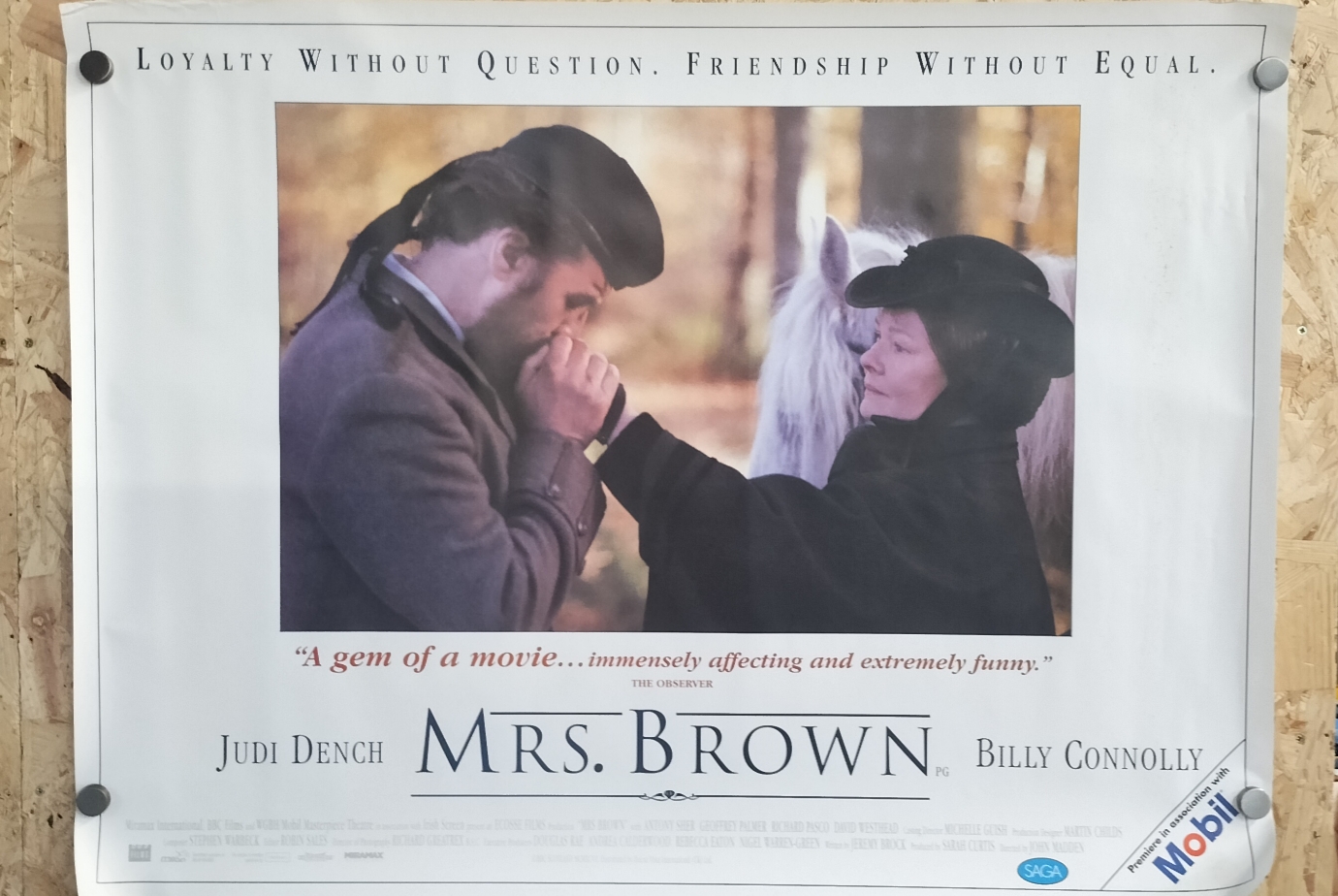 An Original 1997 Paper Theatrical Quad Poster for Mrs. Brown
