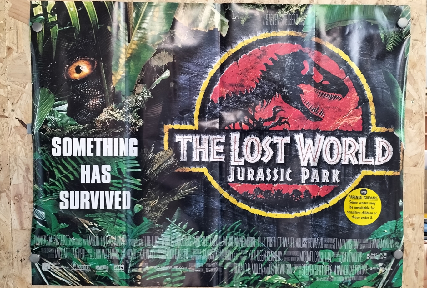 An Original Universal Pictures Paper UK Quad Cinema Poster, The Lost World Jurassic Park