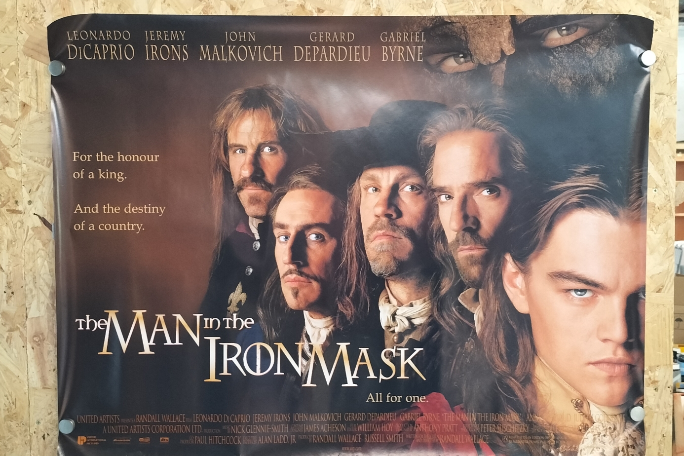A United Artists The Man in the Iron Mask Paper UK Quad Movie Poster