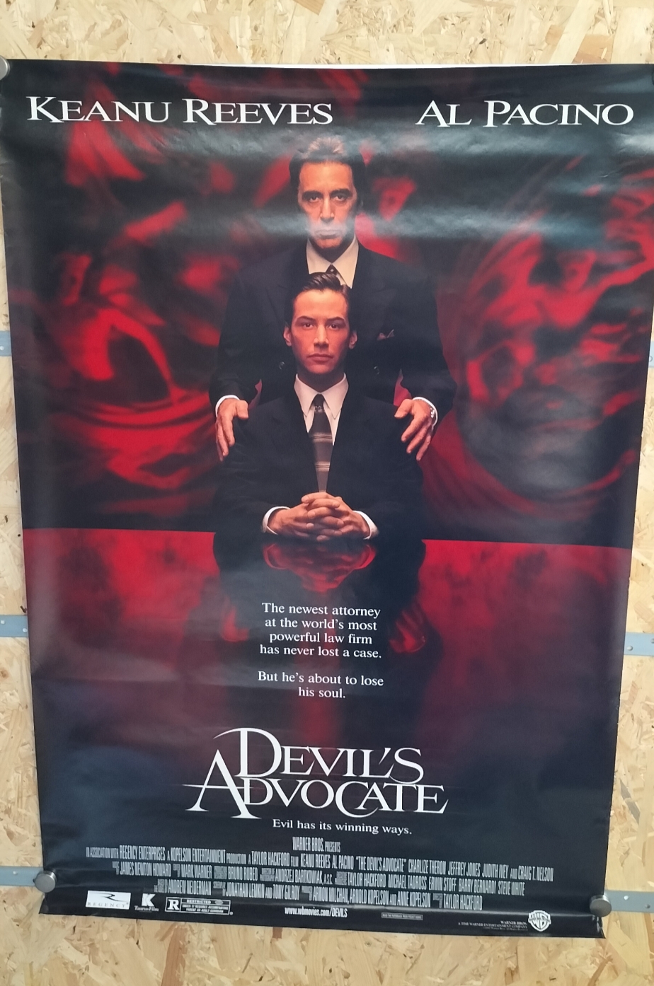A 1997 Warner Bros. Paper Movie Poster, The Devil's Advocate