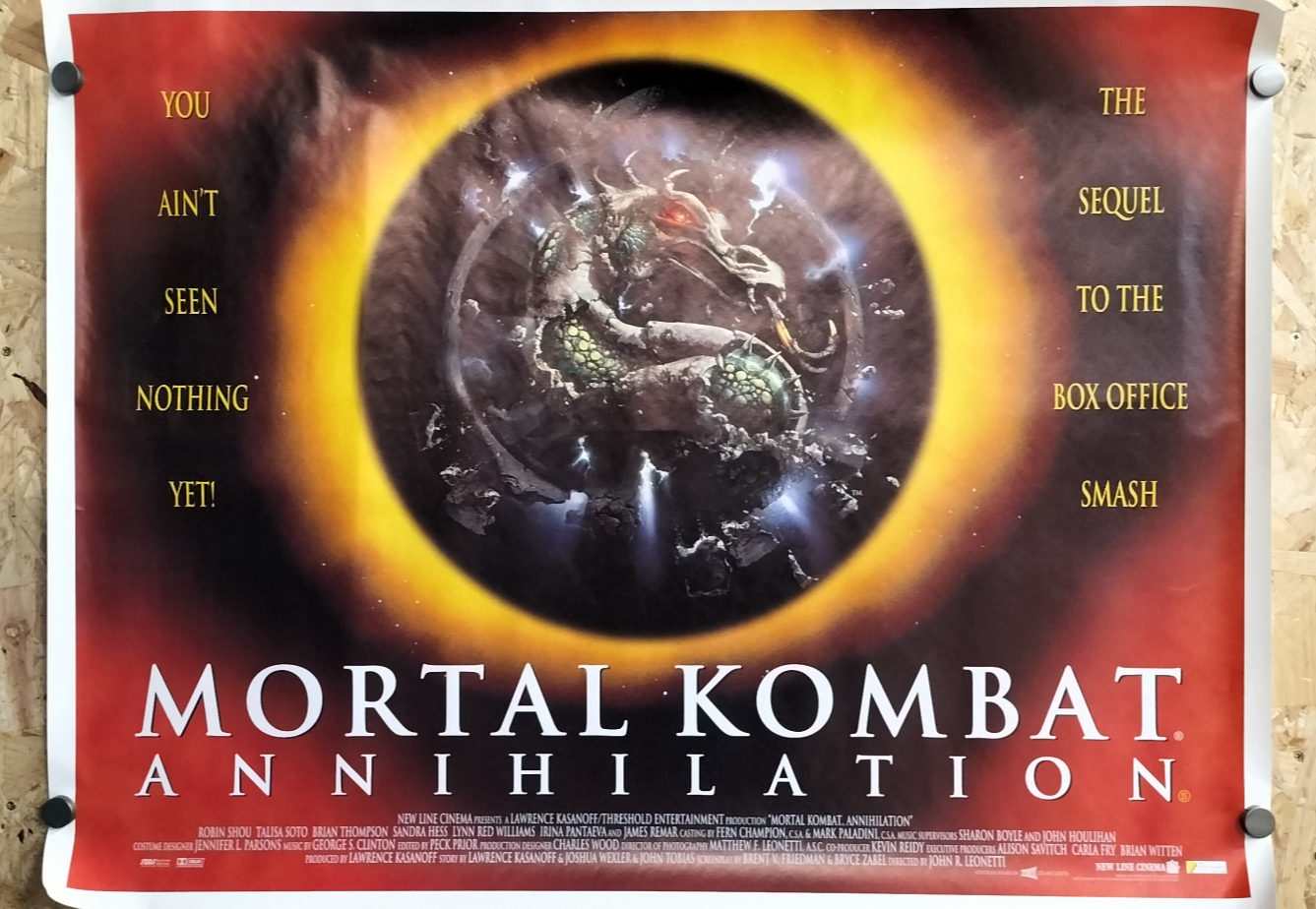 A New Line Cinema Mortal Kombat: Annihilation (1997) Teaser Style UK Quad Movie Poster