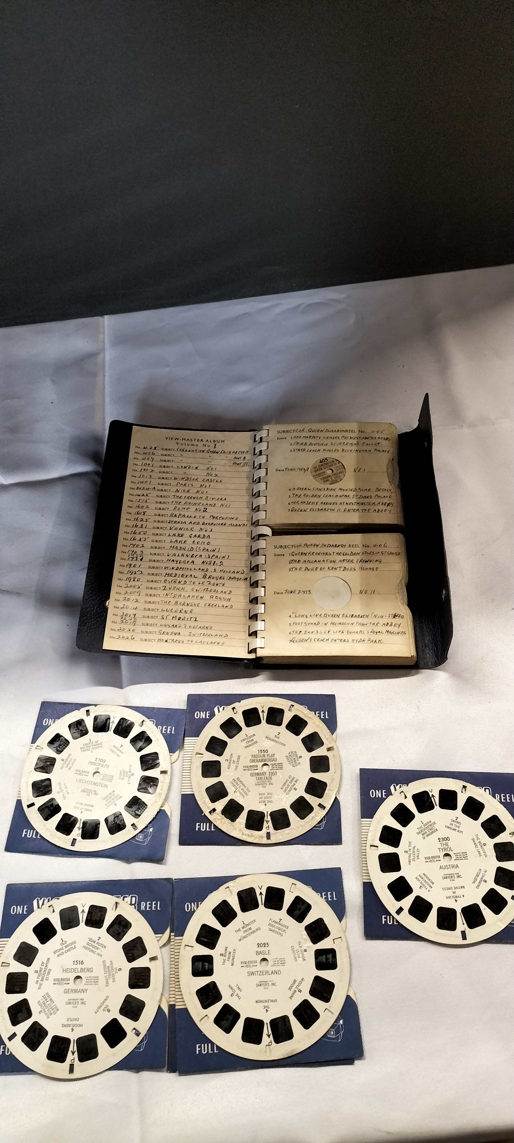 A Collection of 27 Sawyer's Inc View-Master Reels and Storage Album