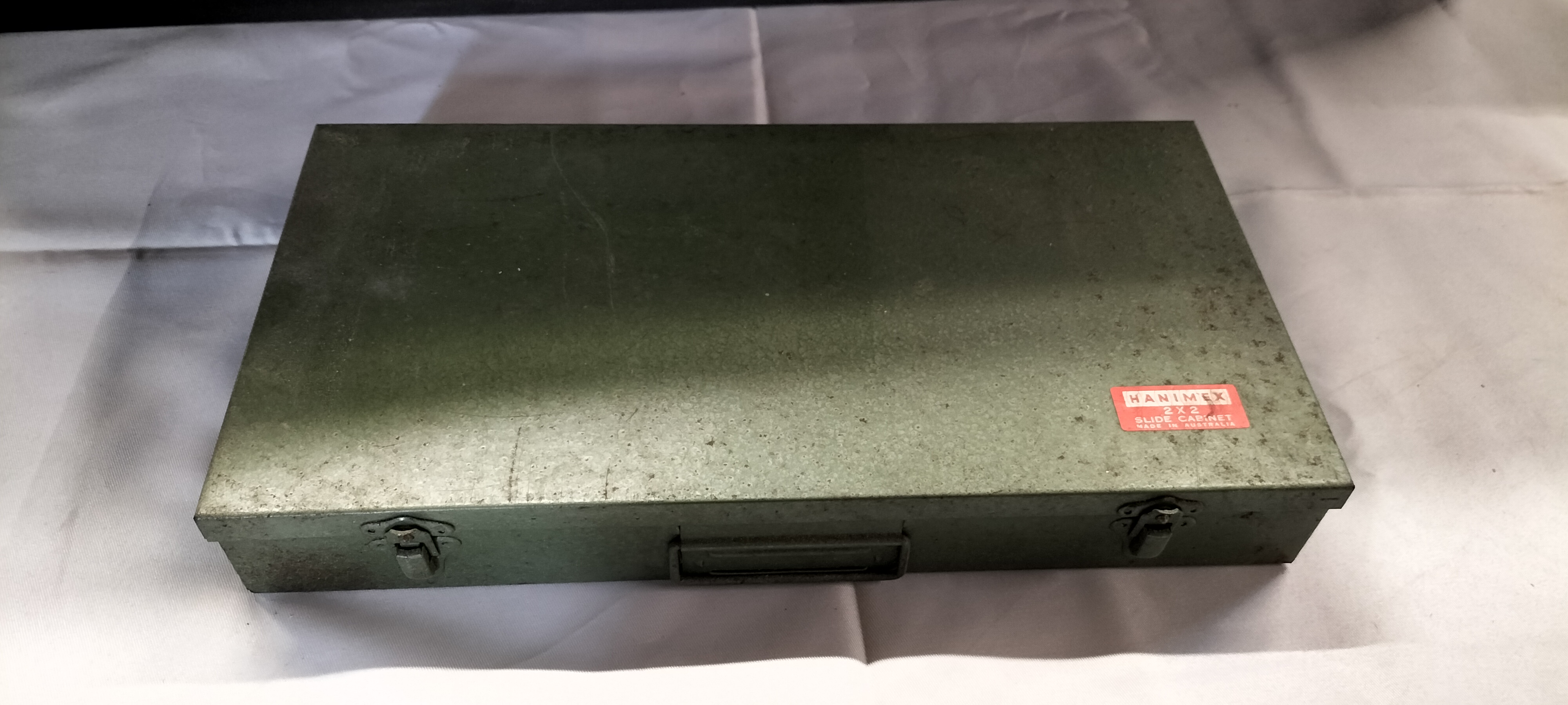 An Australian Hanimex 2 X 2 Metal Slide Cabinet Containing a Collection of Transparencies