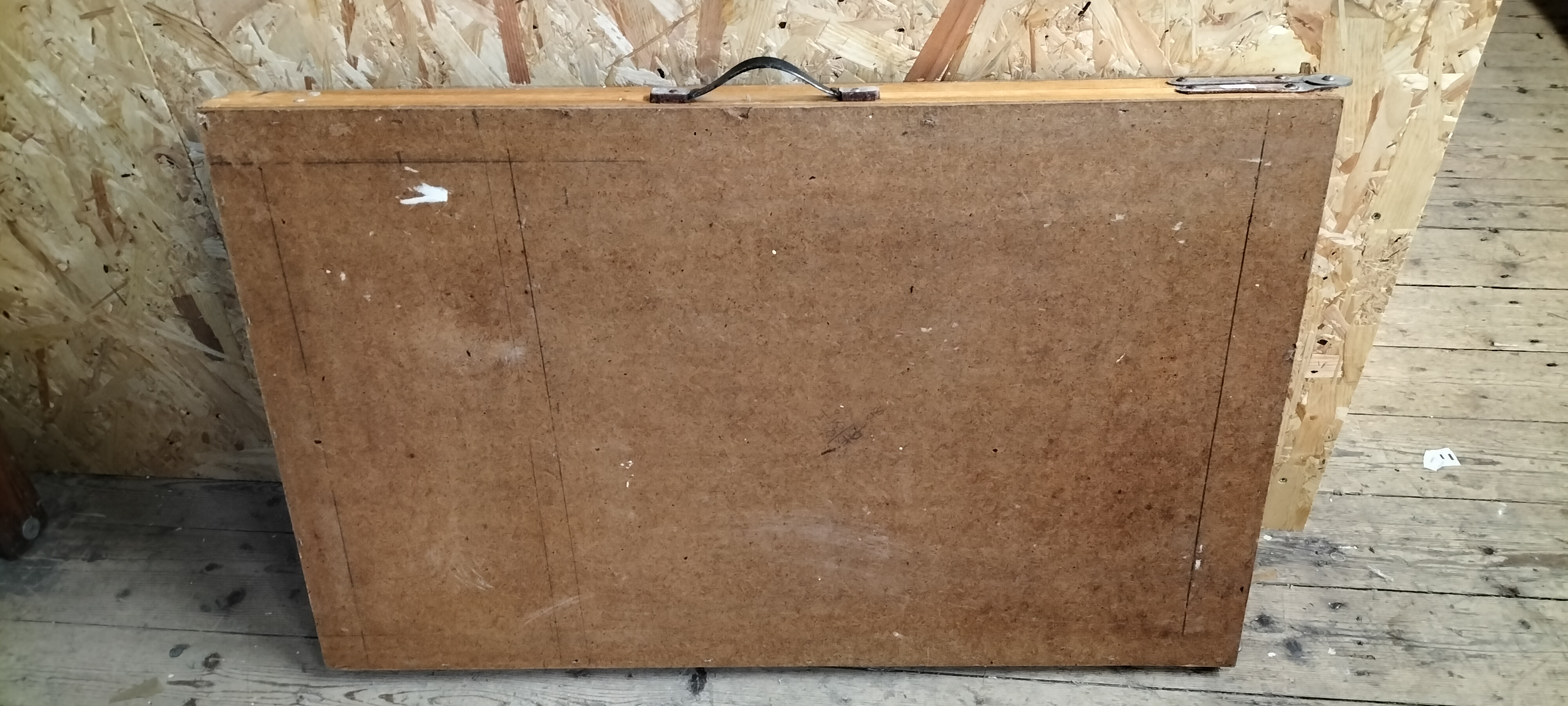 A Vintage Softwood and Hardboard Folding Pasting Table