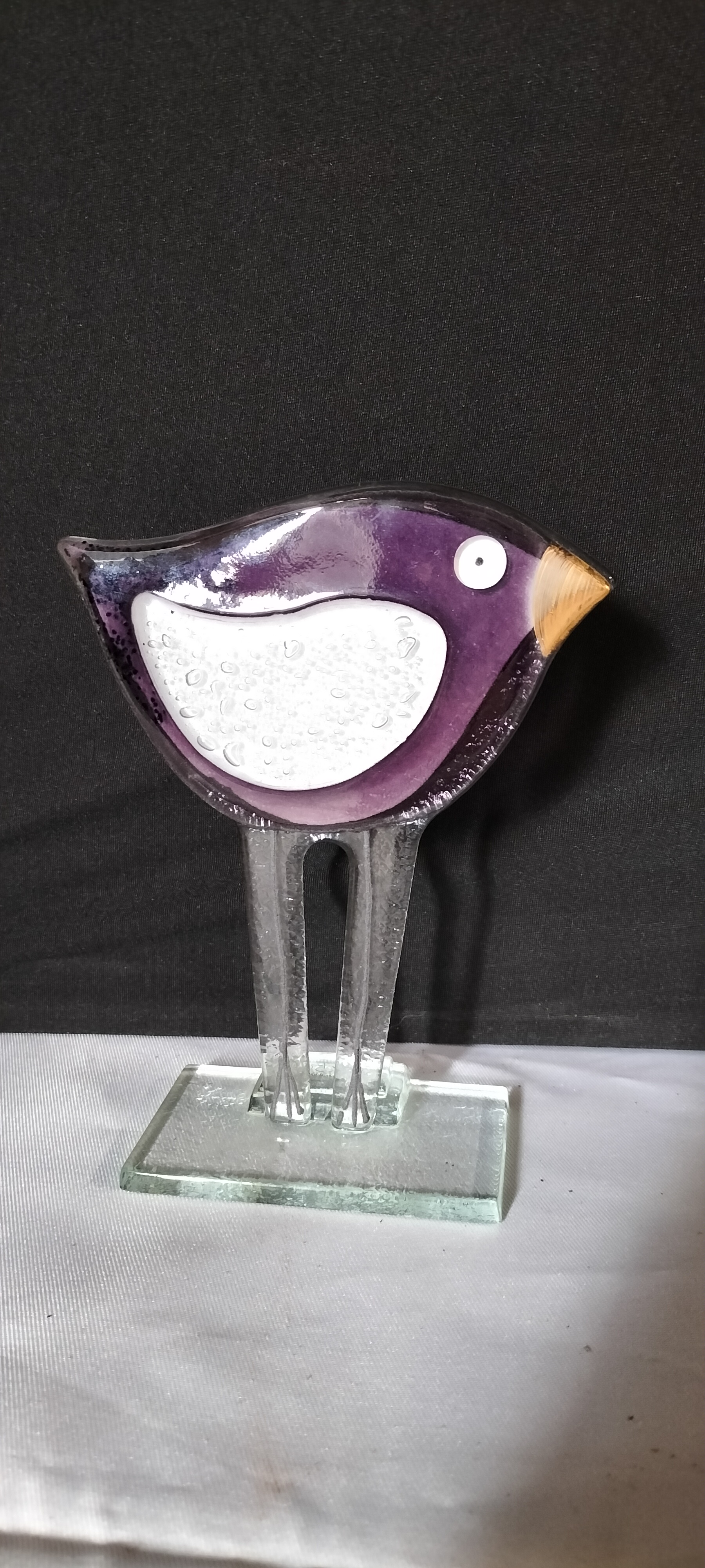 A Nobel Glassware Fused Glass Bird Figurine Design by Aneta Pawlowska