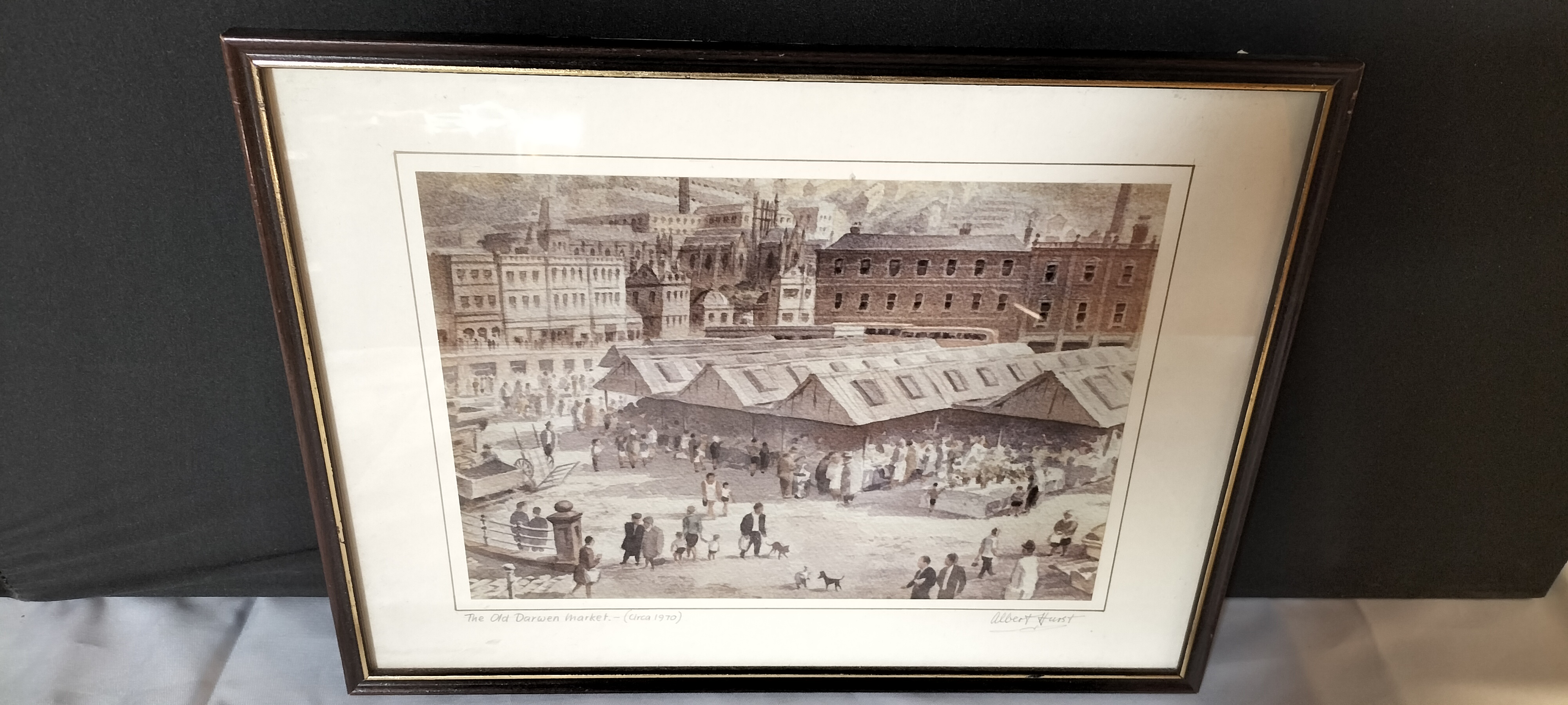 Albert Hurst 'The Old Darwen Market' Framed Print
