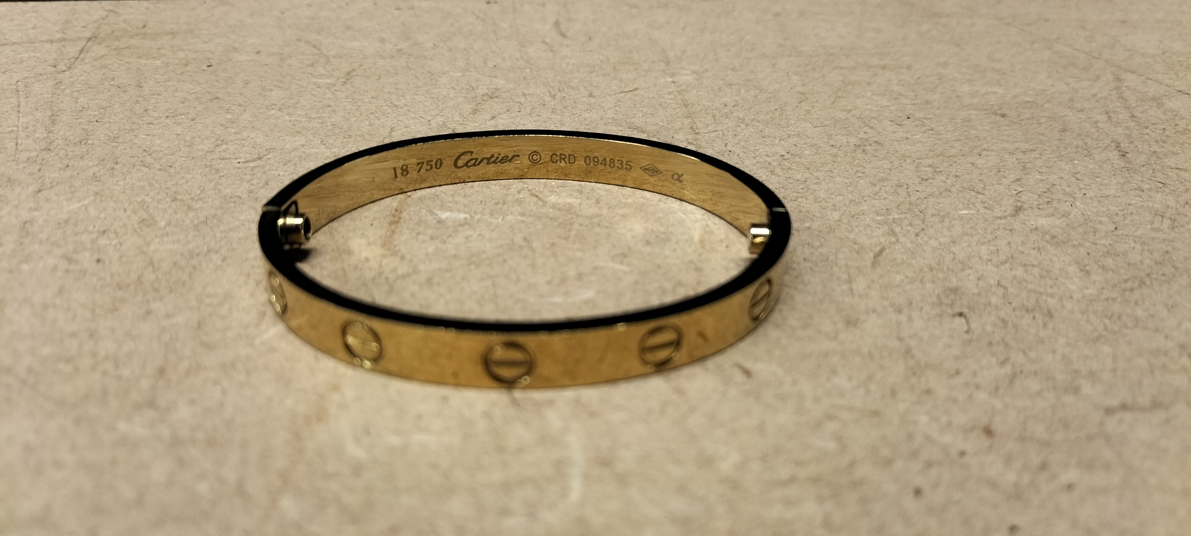 A Fashion Gold  Tone Love Bangle