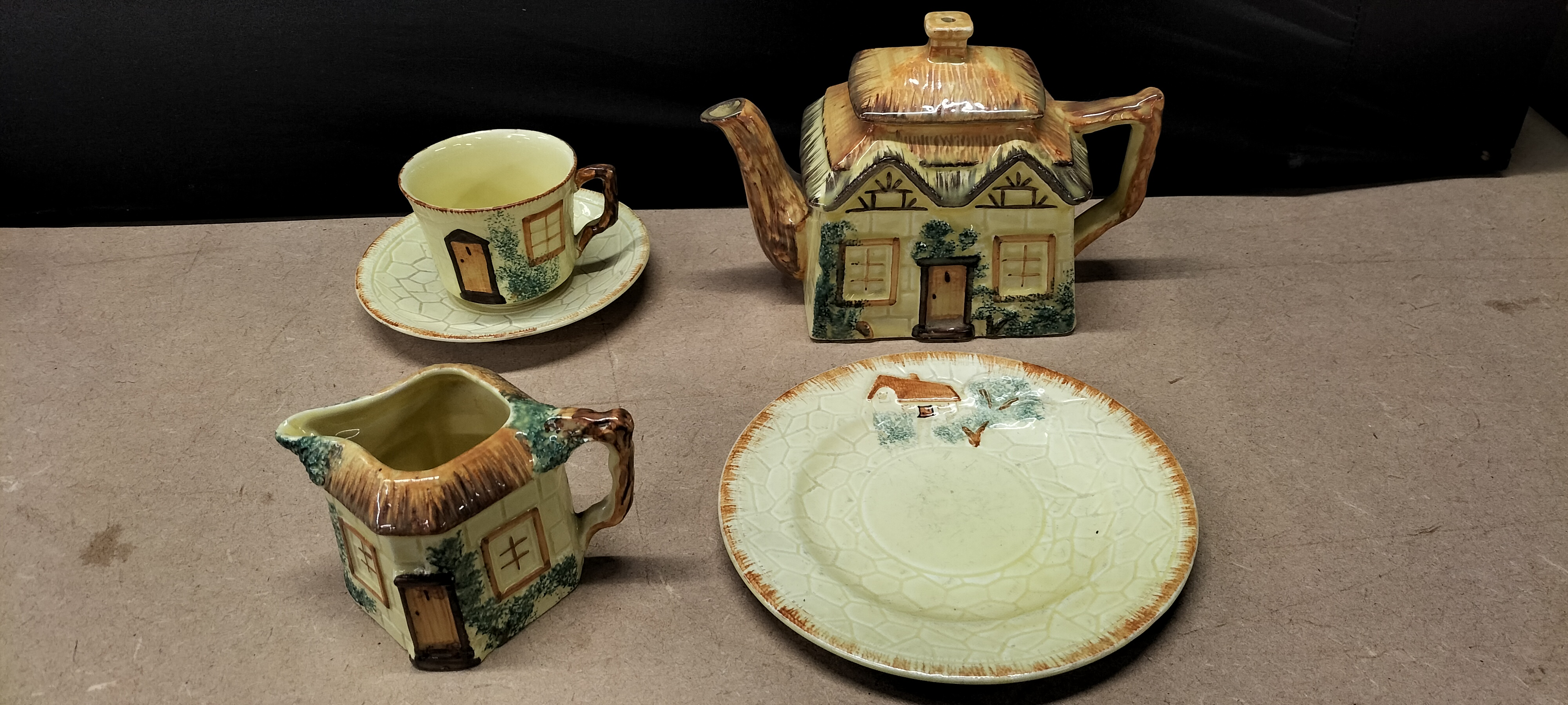 A Set of 5 Keele St. Pottery Co. Ltd Handpainted Earthenware Cottage Ware Tableware Items