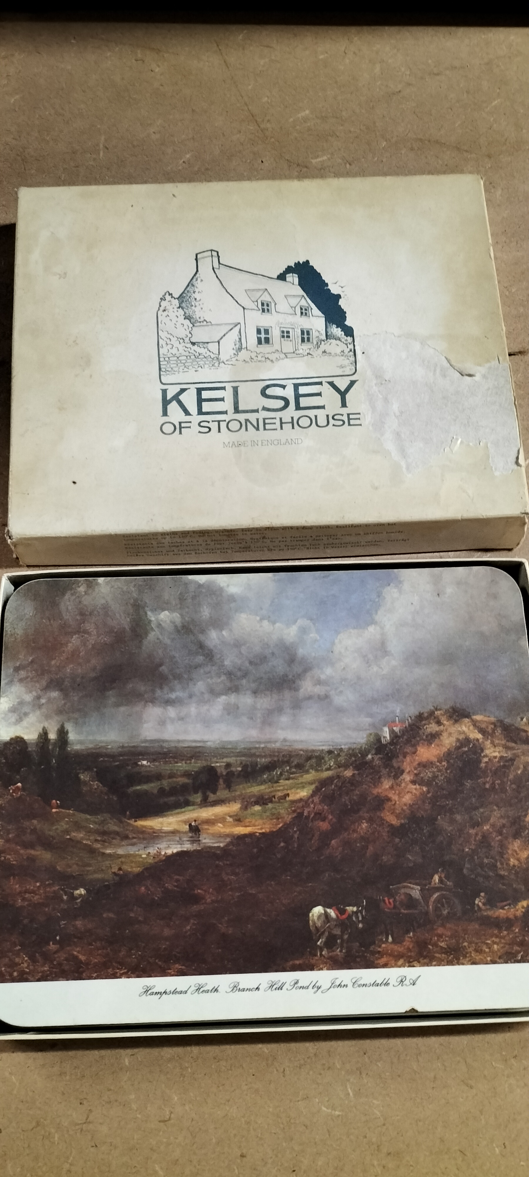 A Set of 6 Kelsey of Stonehouse Melamine Place Mats Featuring John Constable Prints